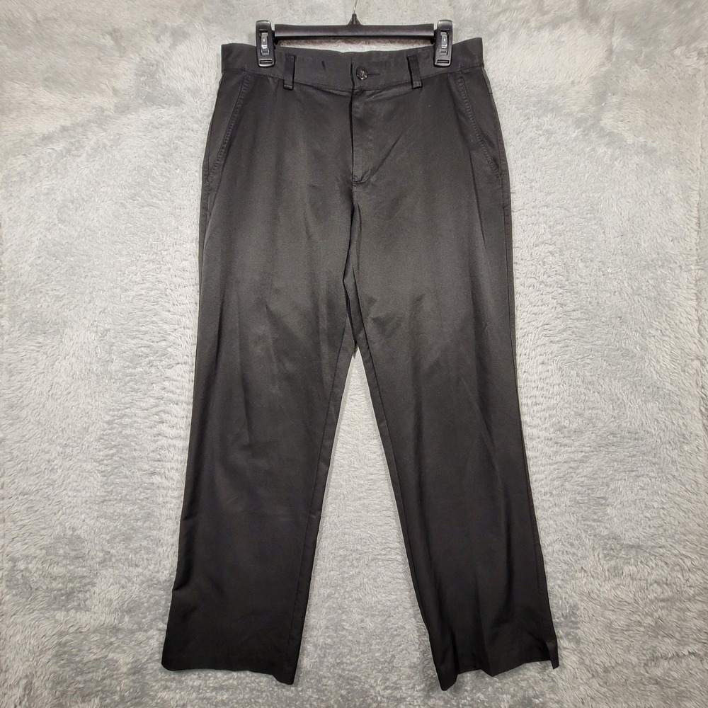 Adidas ClimaLite Golf Pants Mens 30x30 Black Casual Flat Front Chino (32x30)‎